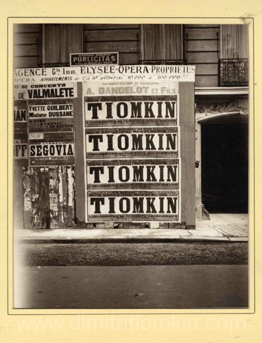Valla publicitaria de Tiomkin, París, 1928