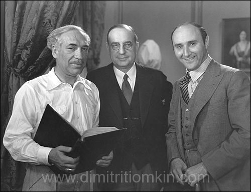 Dimitri Tiomkin with Edmund Carewe and Montague Glass, 1930