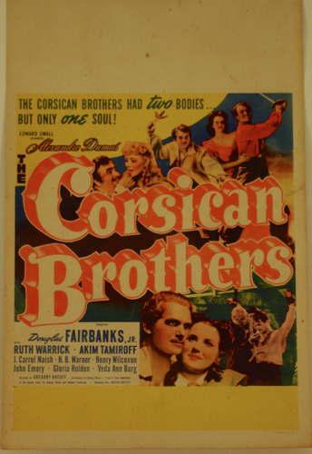 Corsican Brothers one sheet poster