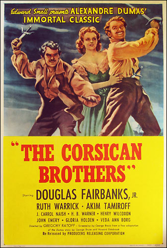 Corsican Brothers one sheet, style A