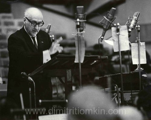Dimitri Tiomkin conducting the score for Tchaikovsky