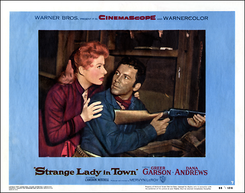 Strange Lady in Town lobby card G