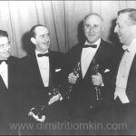 Dimitri Tiomkin backstage at the Academy Awards, 1953