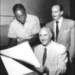 Dimitri Tiomkin with Nat King Cole and Ned Washington, circa 1954